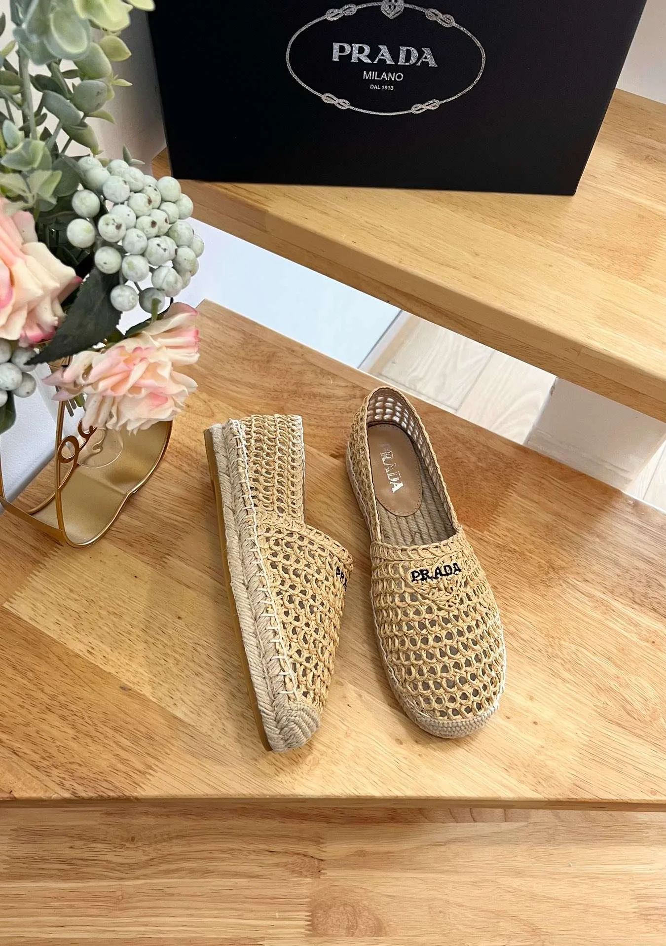 Prada Crochet Espadrilles Beige 1S055N_3LLQ_F0018_F_020 - Image 3