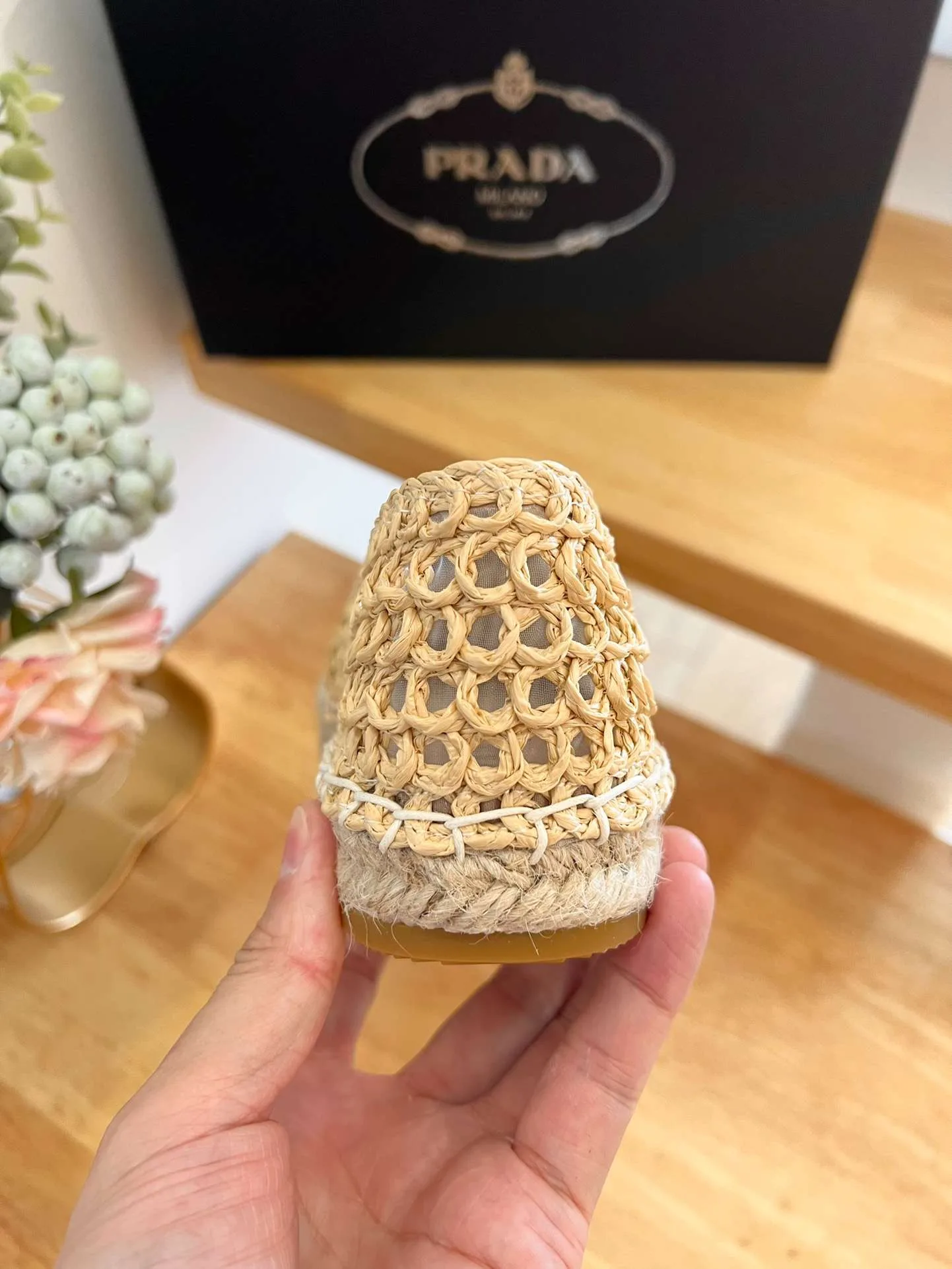 Prada Crochet Espadrilles Beige 1S055N_3LLQ_F0018_F_020 - Image 7