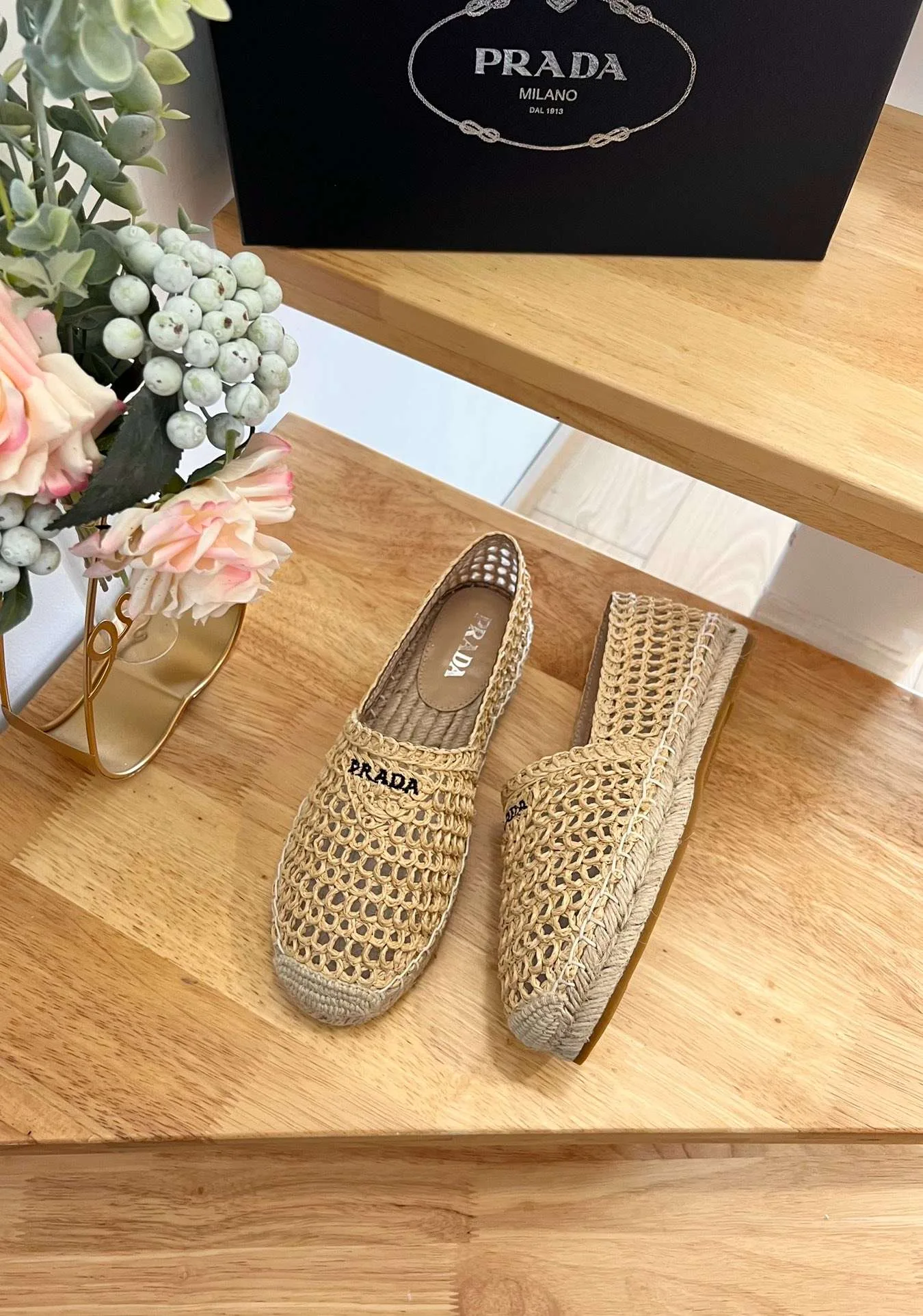 Prada Crochet Espadrilles Beige 1S055N_3LLQ_F0018_F_020 - Image 6