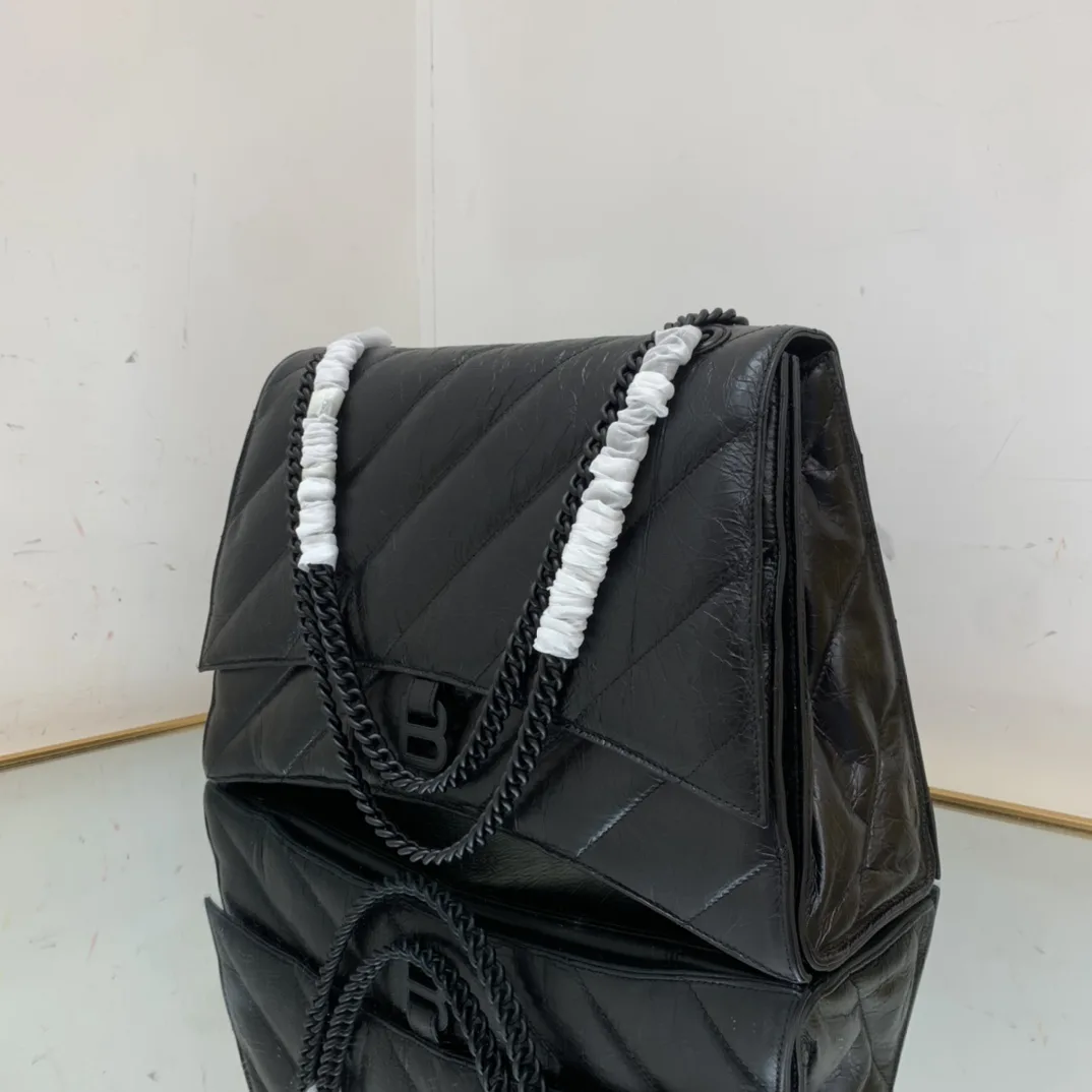 Alternative view of Balenciaga Crush Large Chain Bag Quilted In Black /