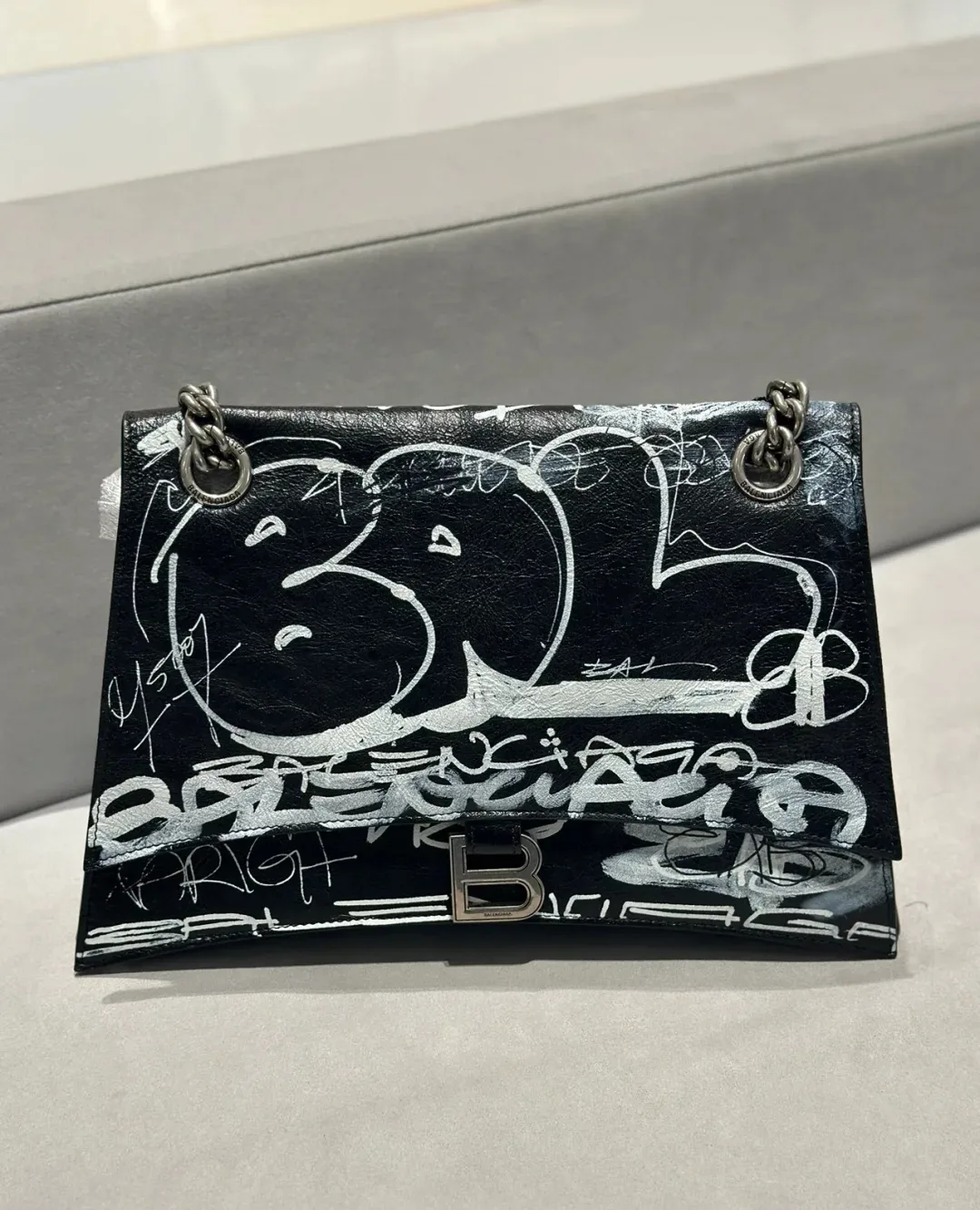 Balenciaga Crush Old School Bag Black / - Image 5