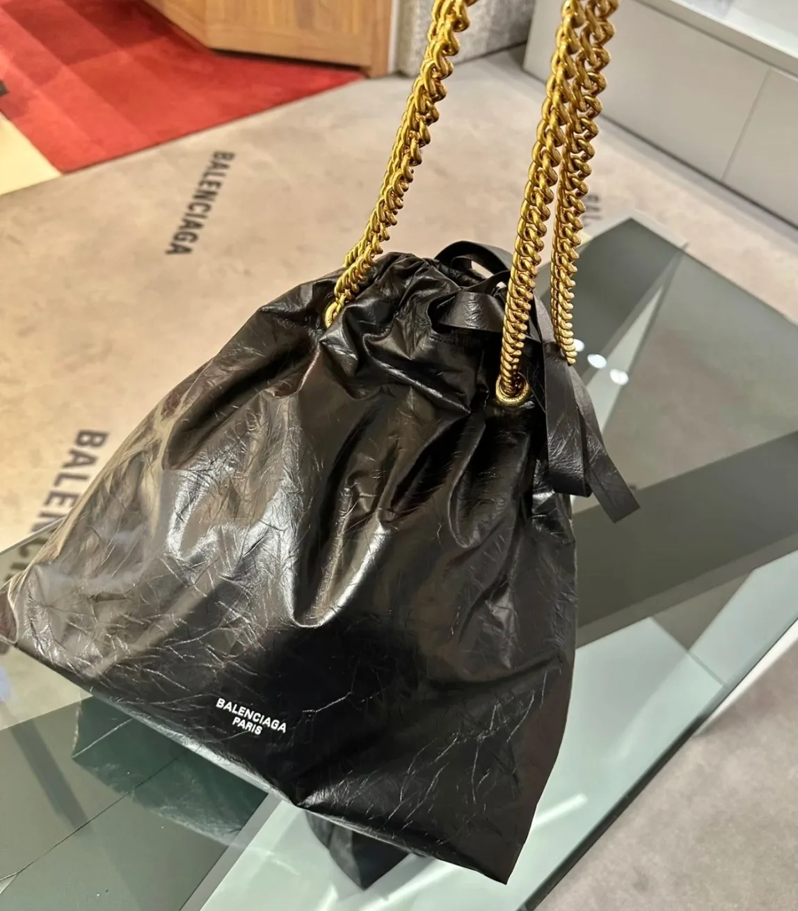 Balenciaga Crush Small Tote Bag Black / - Image 4