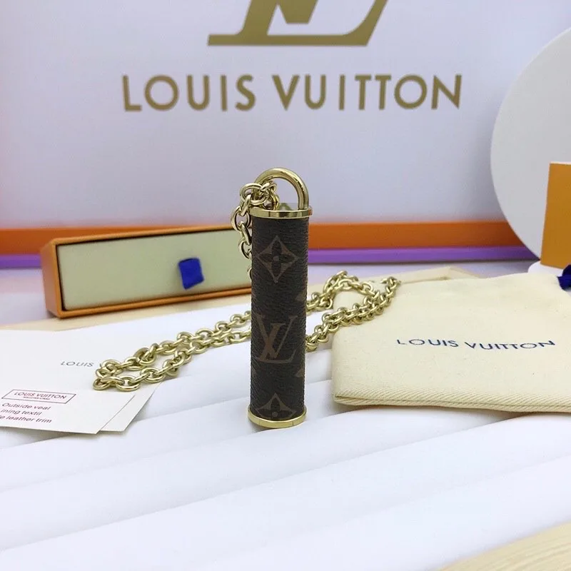 Louis Vuitton Cylinder Pendant Necklace Gold Tone - Image 6
