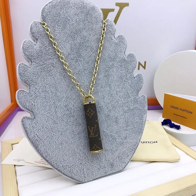 Alternative view of Louis Vuitton Cylinder Pendant Necklace Gold Tone