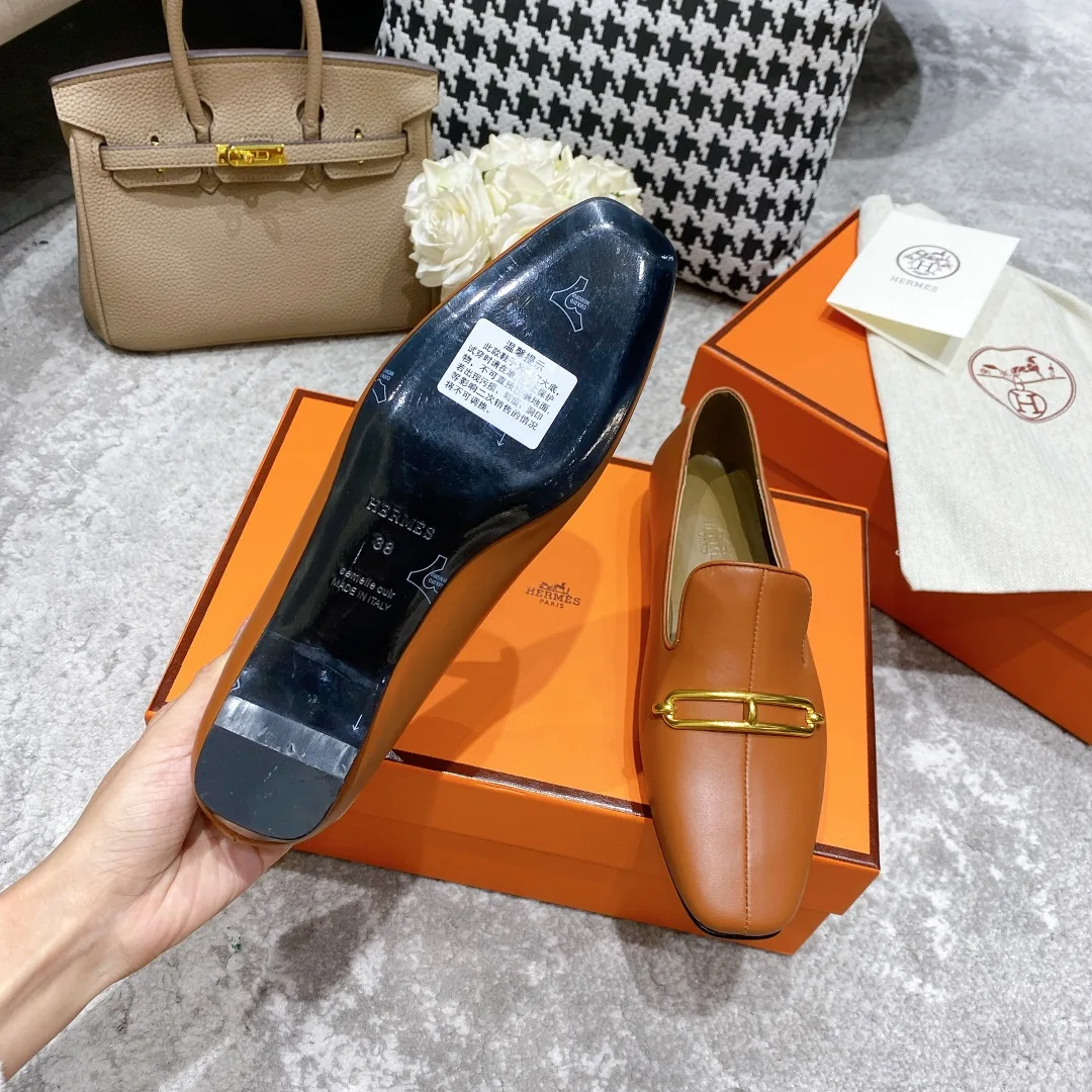 Hermes Dalhia Loafers Brown - Image 3