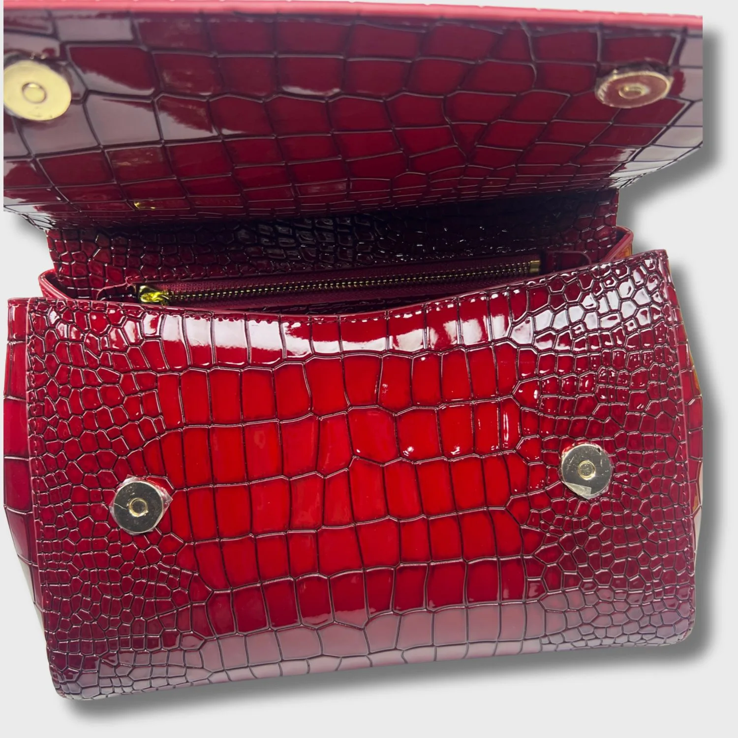 Dolce & Gabbana Medium Sicily Bag In Foiled Crocodile-Print Burgundy / DG - Image 5