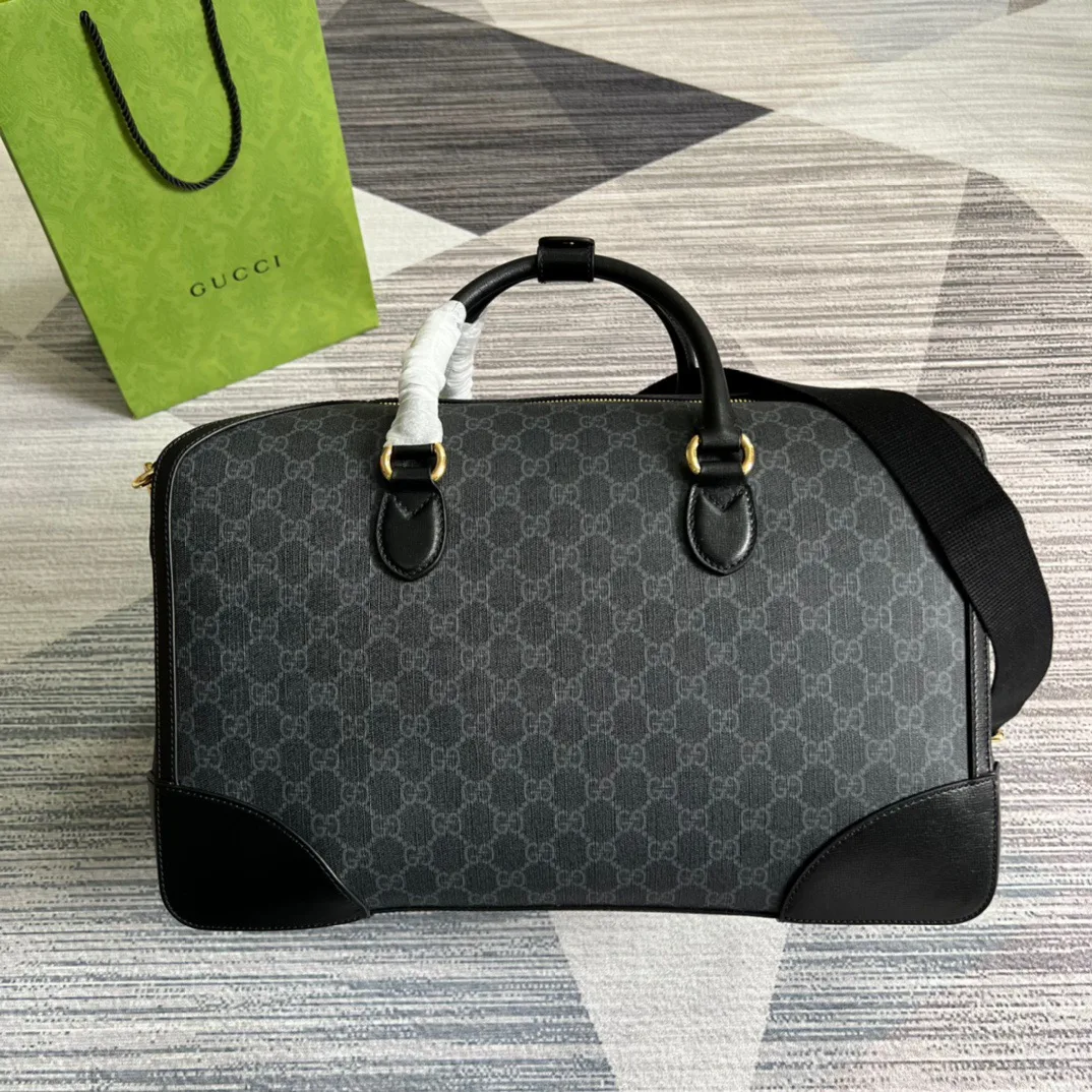 Gucci Duffle Bag With Interlocking G Black / - Image 5