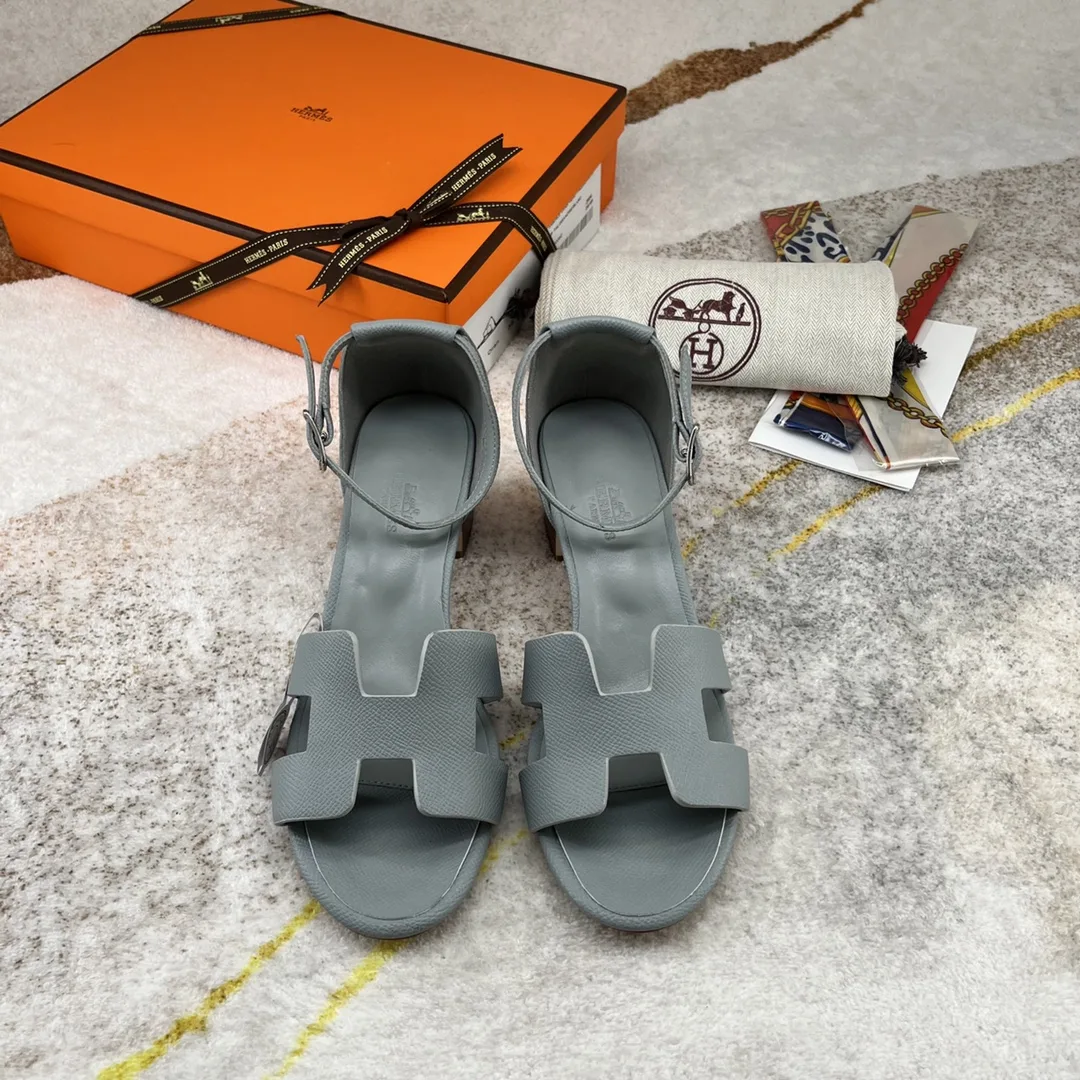 Hermes Encens 50 Sandal Jade Grey - Image 5