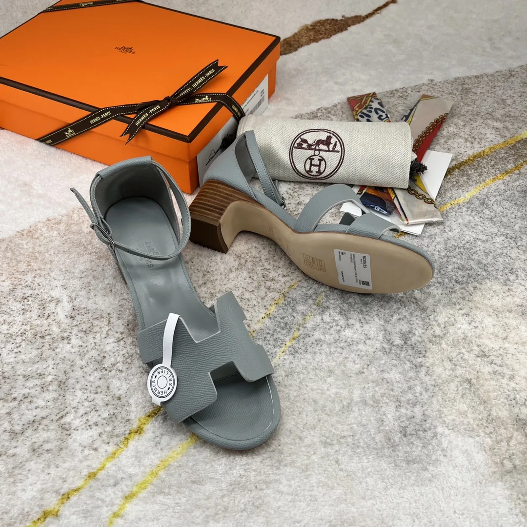 Hermes Encens 50 Sandal Jade Grey - Image 3