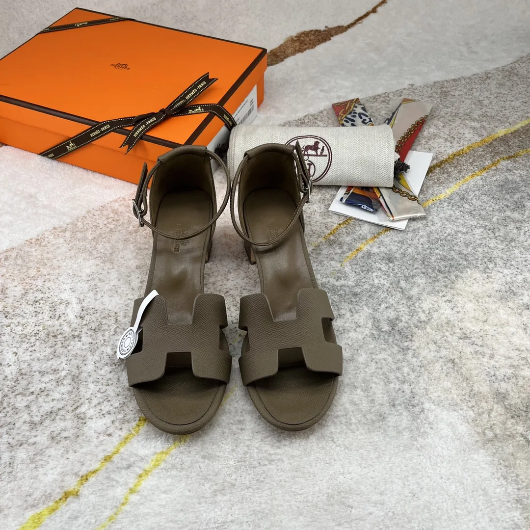 Hermes Encens 50 Sandal Dark Greige - Image 7