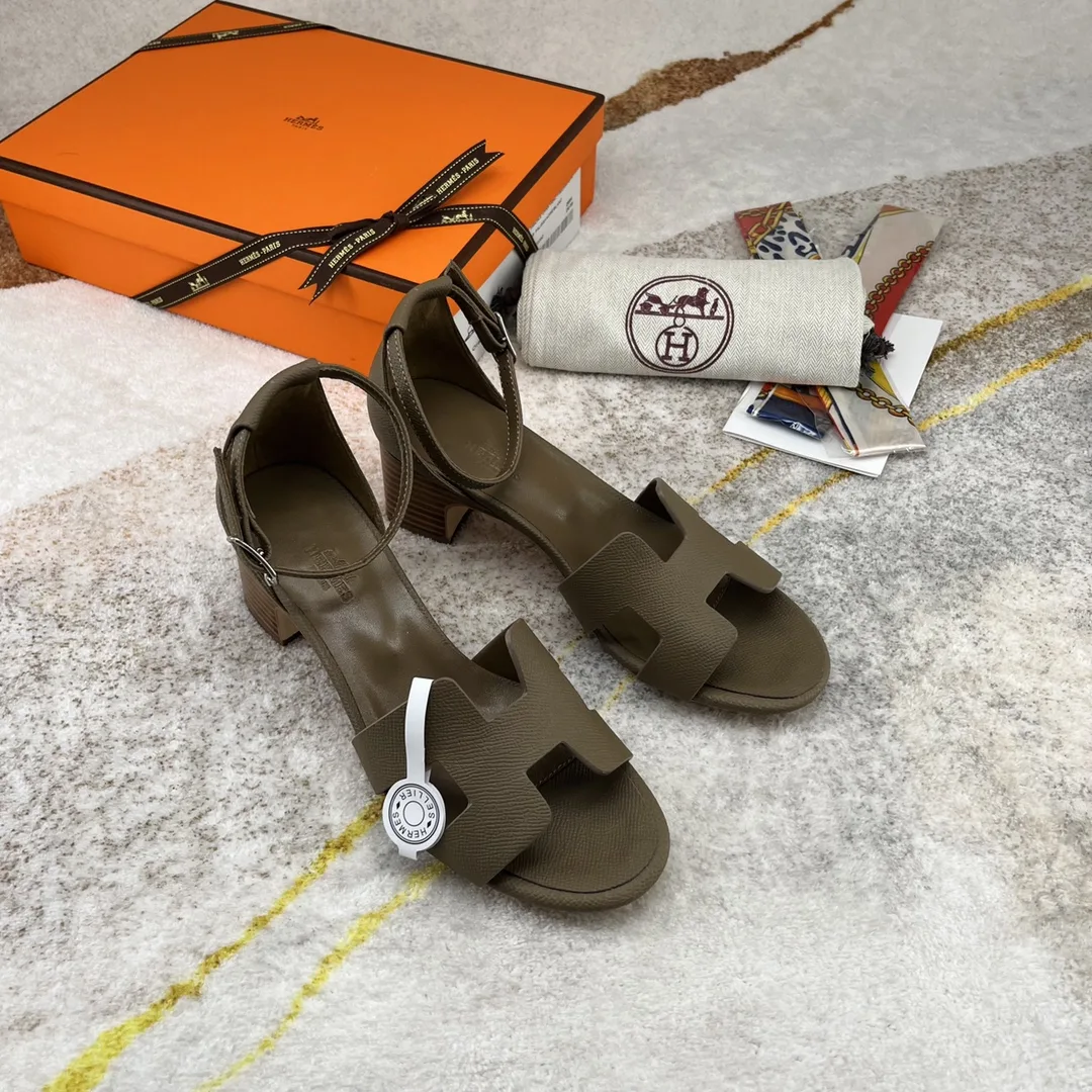 Hermes Encens 50 Sandal Dark Greige - Image 6