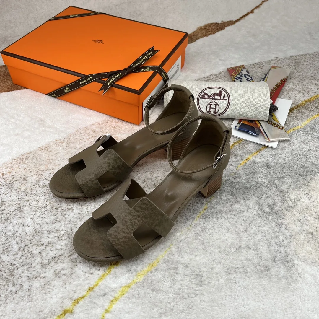 Hermes Encens 50 Sandal Dark Greige - Image 5