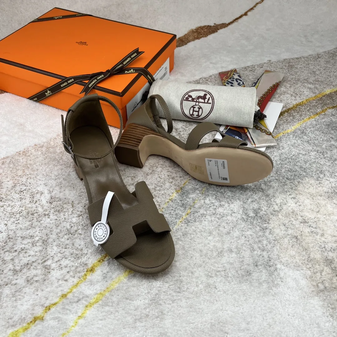 Hermes Encens 50 Sandal Dark Greige - Image 4