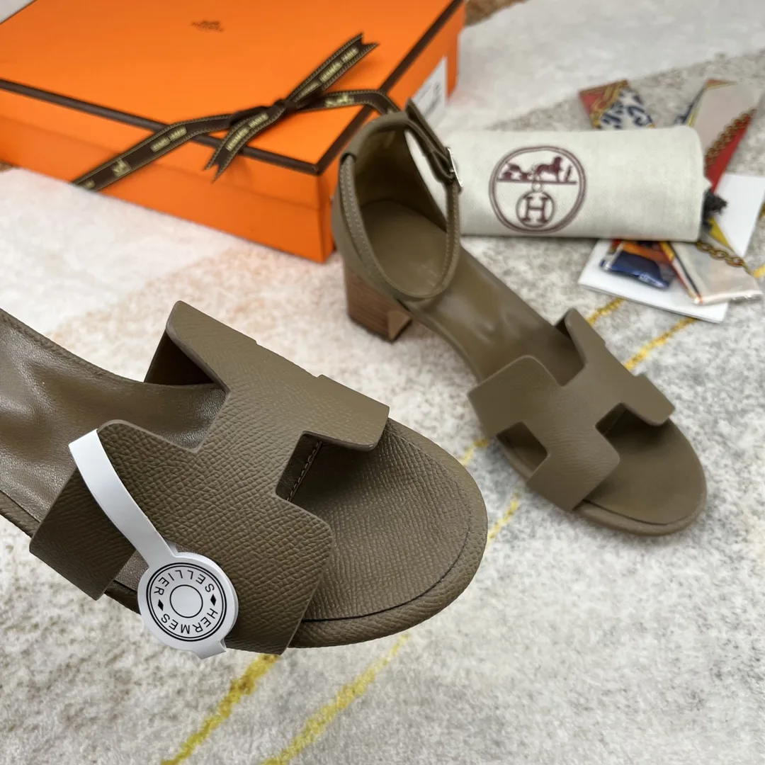 Hermes Encens 50 Sandal Dark Greige - Image 3