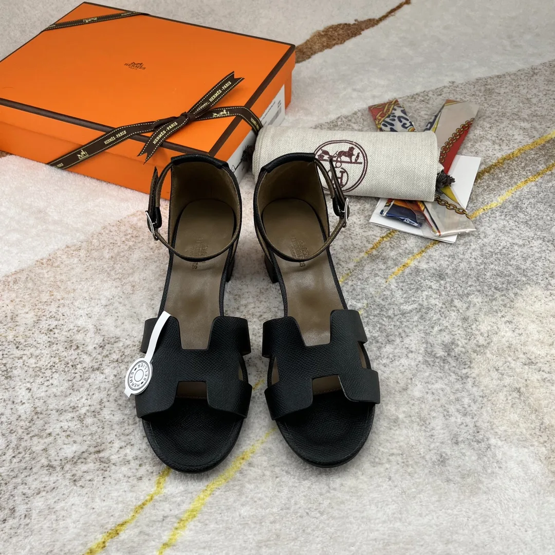 Hermes Encens 50 Sandal Black - Image 4
