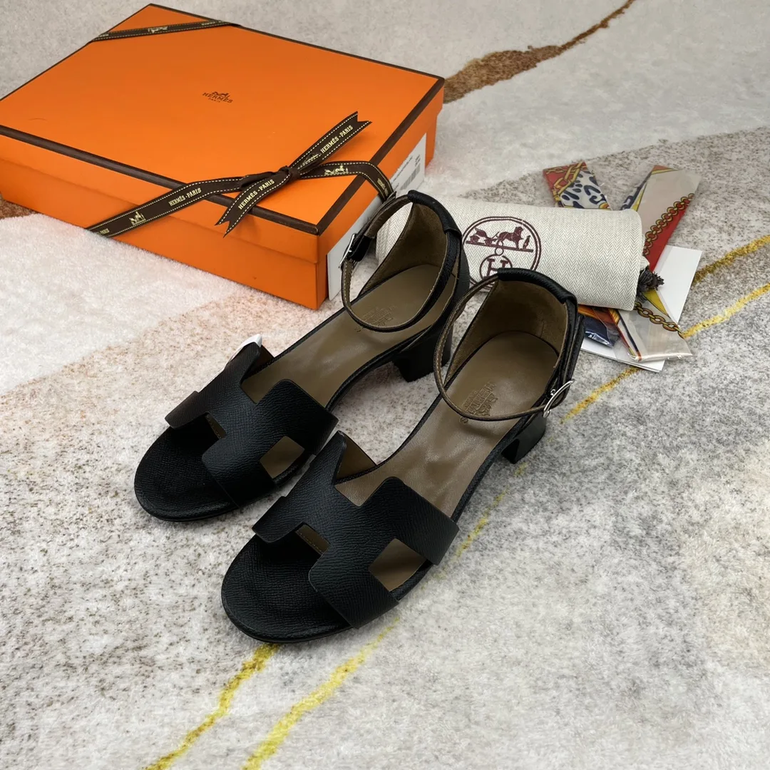 Hermes Encens 50 Sandal Black - Image 3