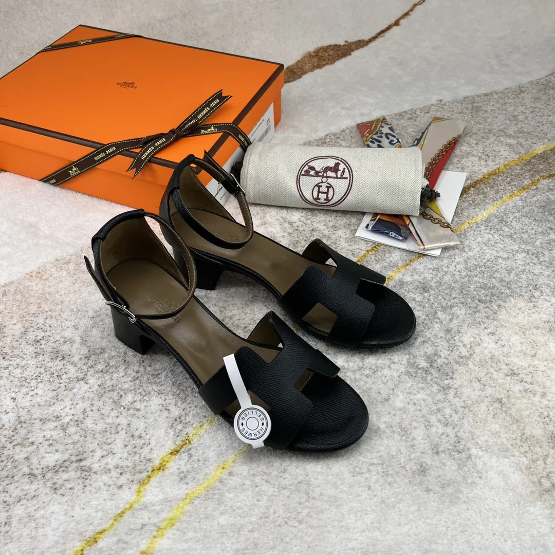 Alternative view of Hermes Encens 50 Sandal Black