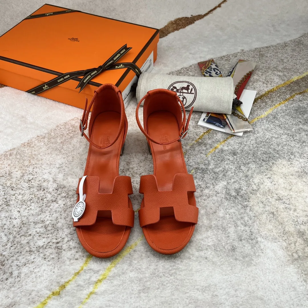 Hermes Encens 50 Sandal Orange - Image 4