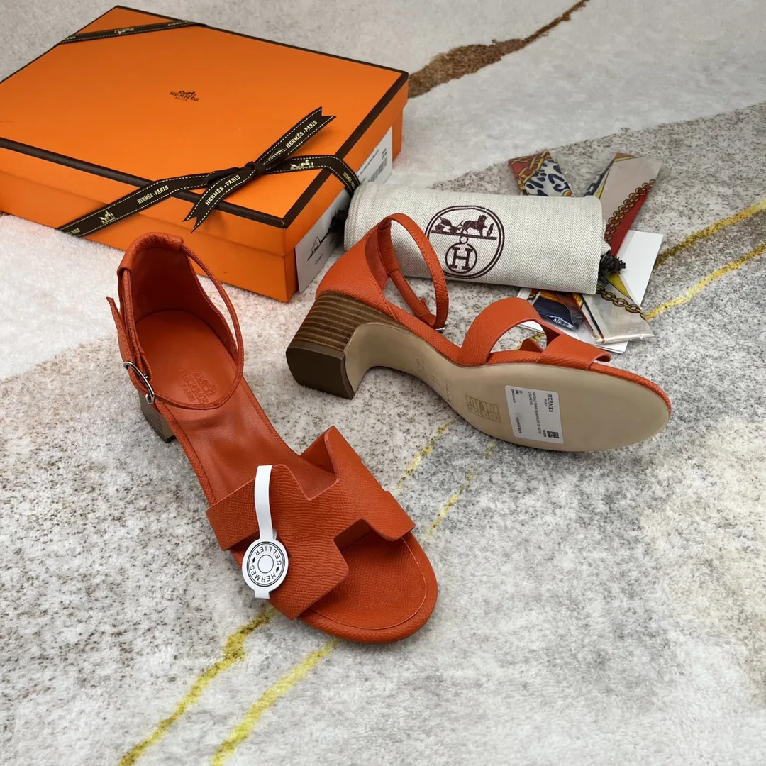 Hermes Encens 50 Sandal Orange - Image 5