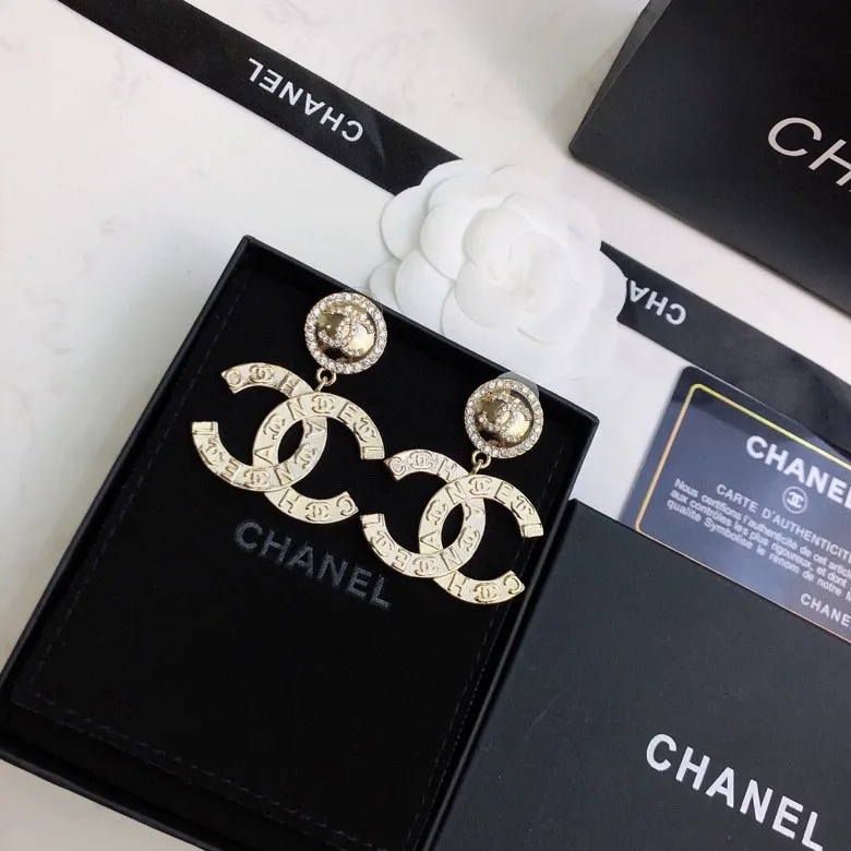Chanel Engraved Pattern Douple C Earrings Gold Tone - Image 7