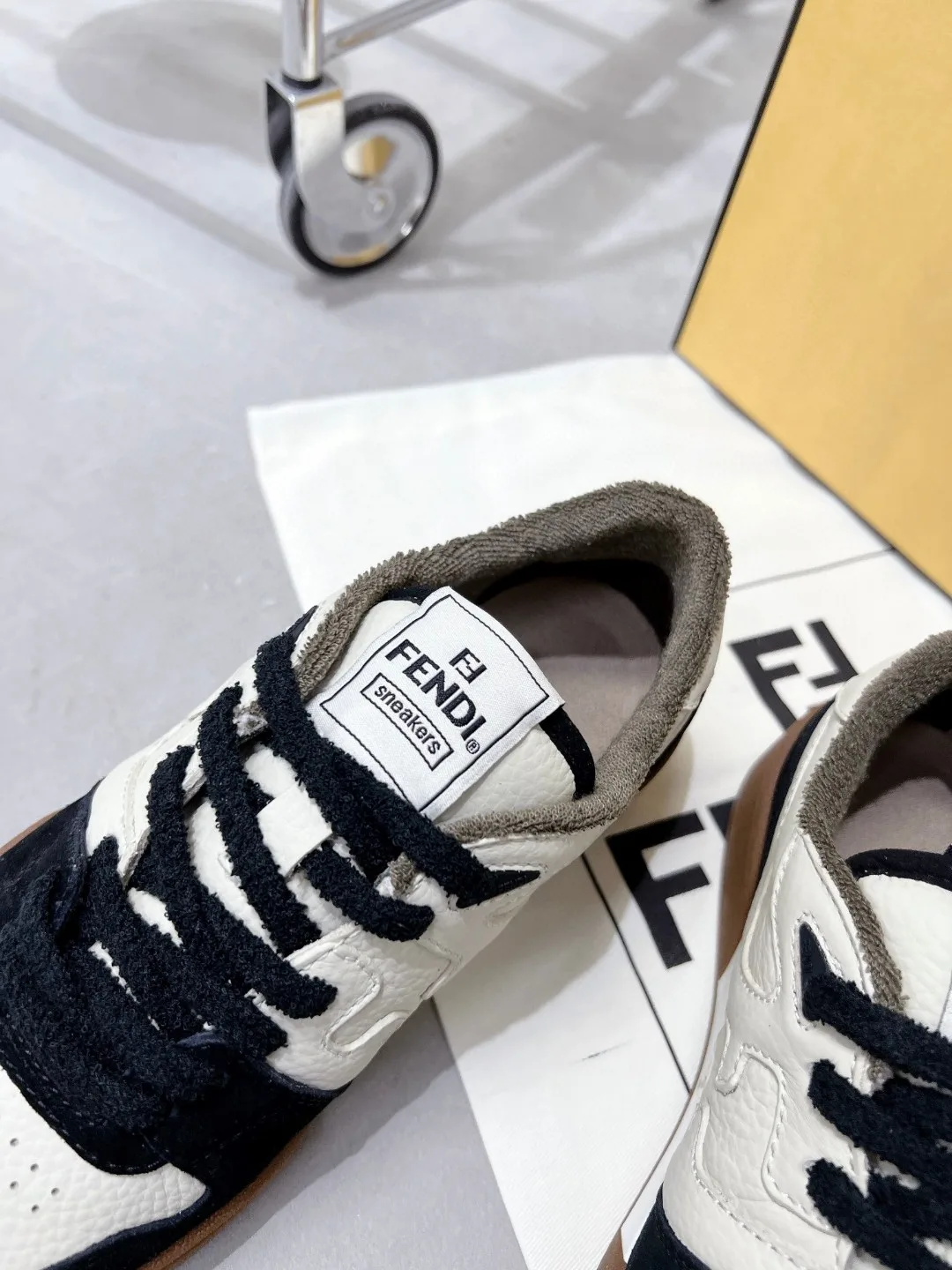 Fendi FD Fendi Match Low Tops Sneakers Black 7E1493AHH2F1FZB - Image 8