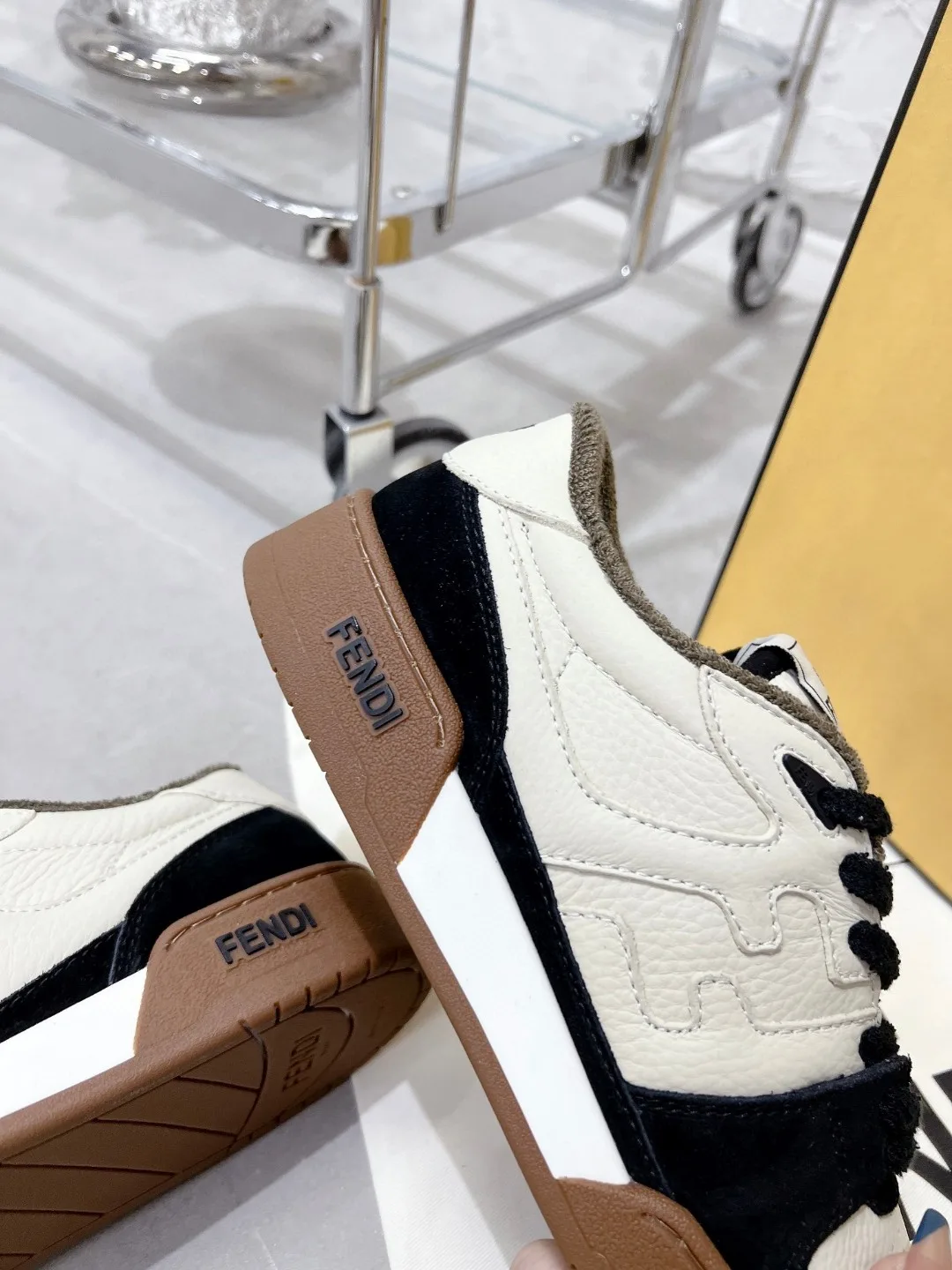 Fendi FD Fendi Match Low Tops Sneakers Black 7E1493AHH2F1FZB - Image 7