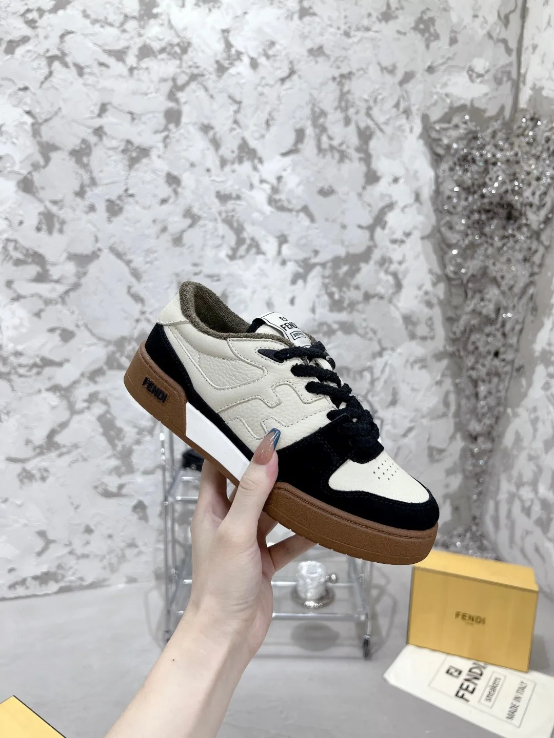 Fendi FD Fendi Match Low Tops Sneakers Black 7E1493AHH2F1FZB - Image 5