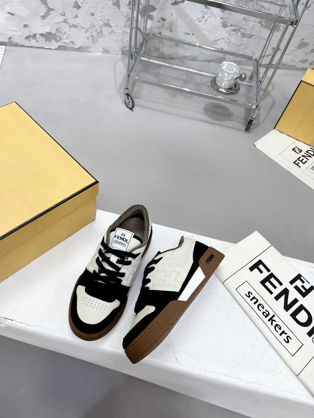Fendi FD Fendi Match Low Tops Sneakers Black 7E1493AHH2F1FZB - Image 4