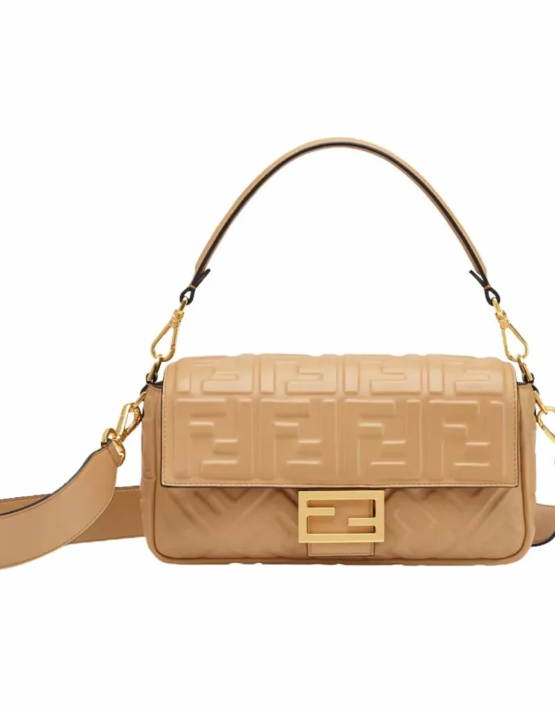 Fendi Baguette Chain Midi Medium Silver Bag For Woman / - Image 10