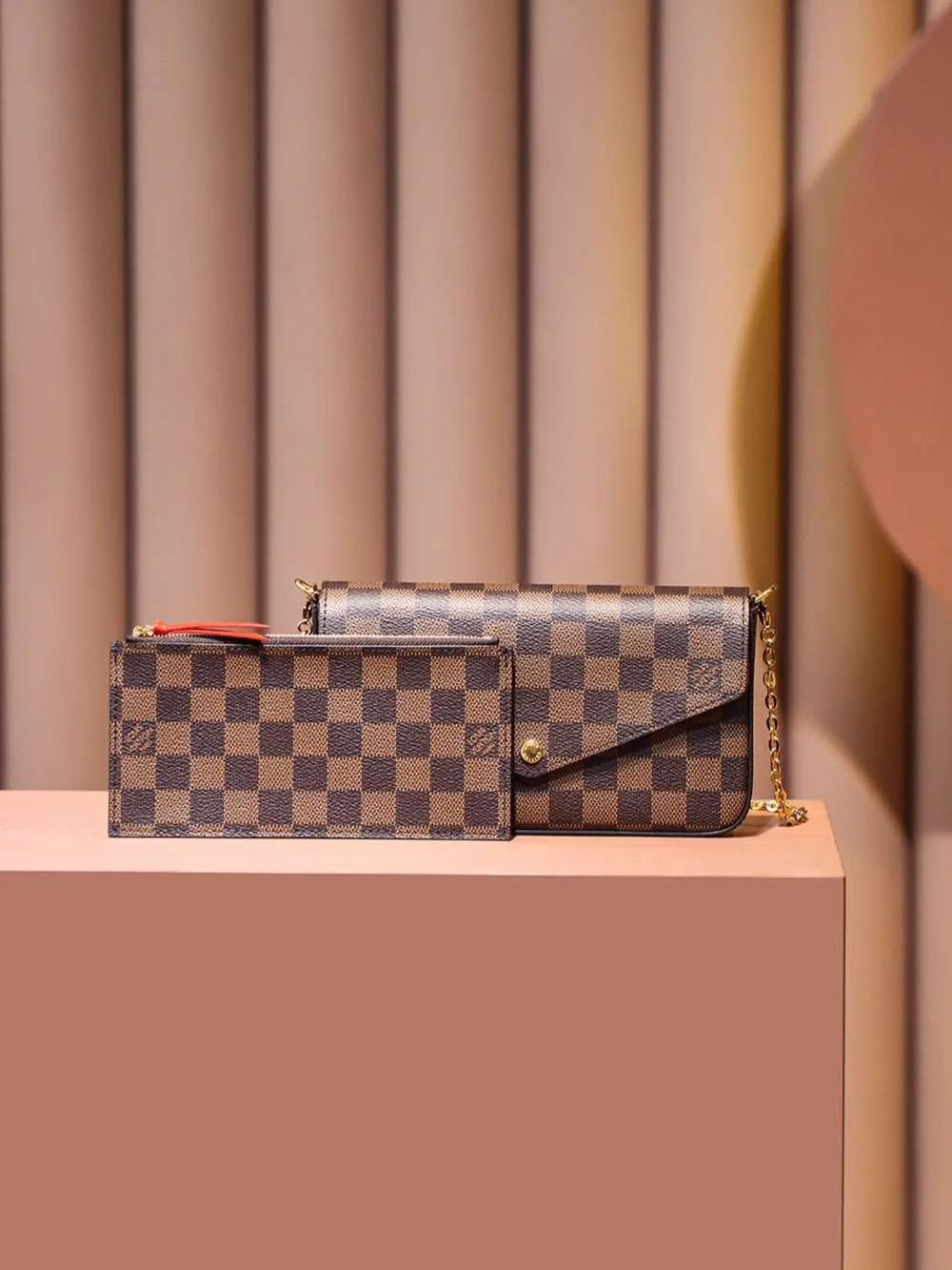 Louis Vuitton Pochette Felicie Shoulder Bag / Brown Gold Hardware - Image 11