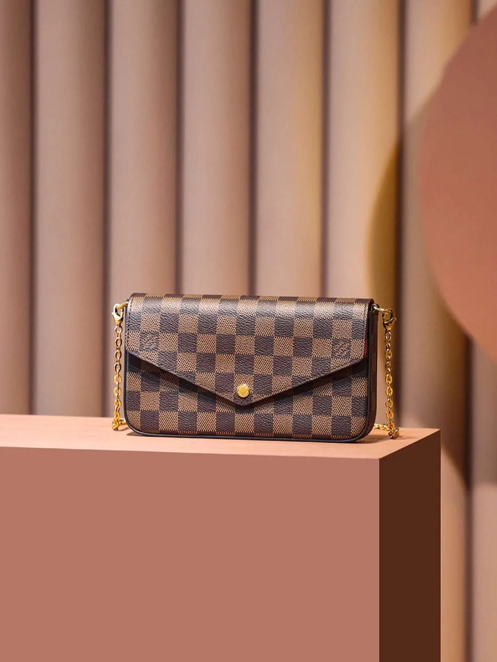 Louis Vuitton Pochette Felicie Shoulder Bag / Brown Gold Hardware - Image 5