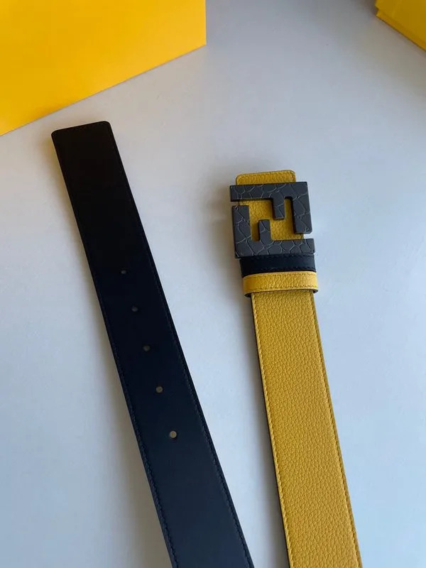 Alternative view of Fendi Belt With Double F Buckle Yellow