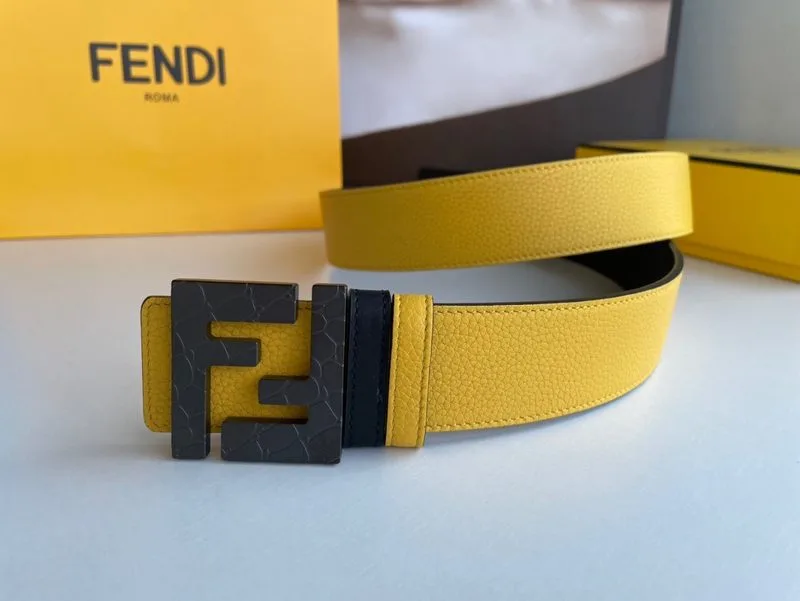 Fendi Belt With Double F Buckle Yellow - Image 3