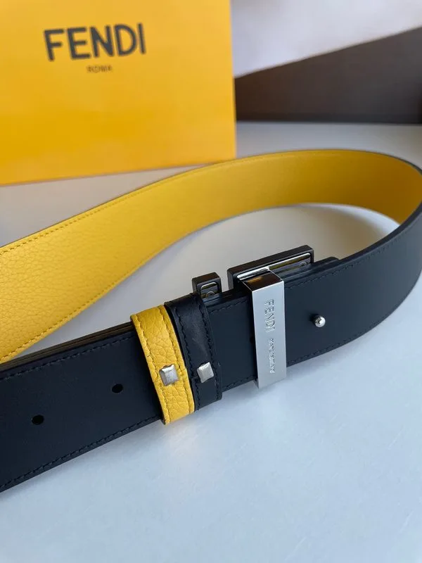 Fendi Belt With Double F Buckle Yellow - Image 4