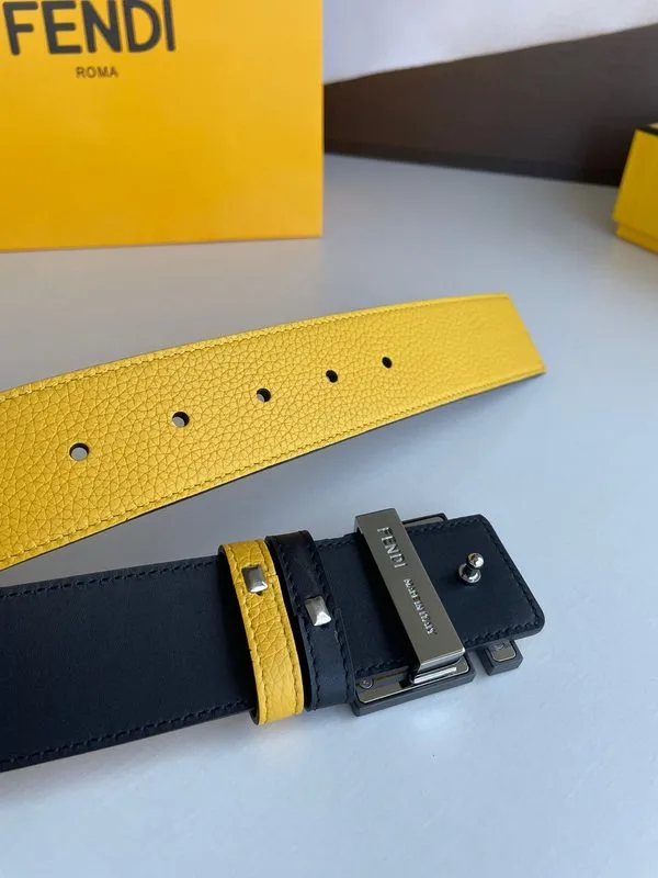 Fendi Belt With Double F Buckle Yellow - Image 5