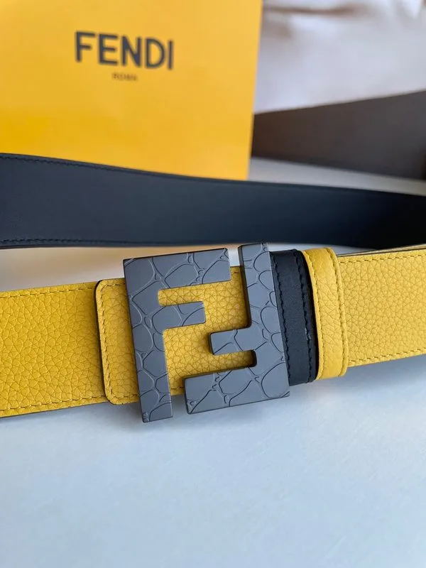 Fendi Belt With Double F Buckle Yellow - Image 6