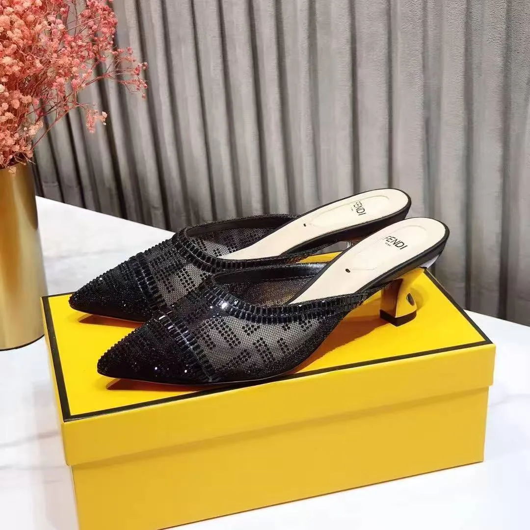 Alternative view of Fendi Colibri Crystal FF Sabot Mules Spring/Summer Collection Black