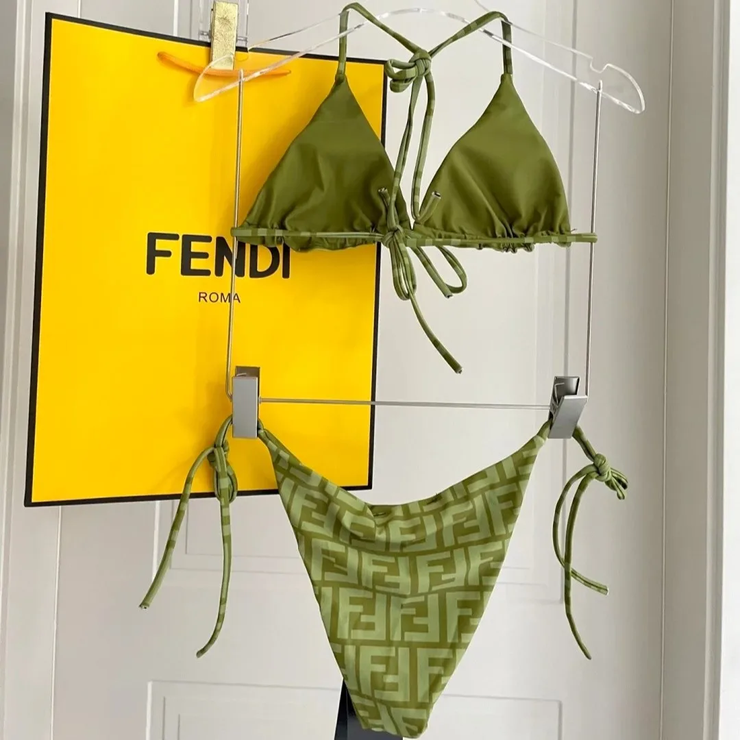 Fendi FF Monogram Bikini Olive Green - Image 7