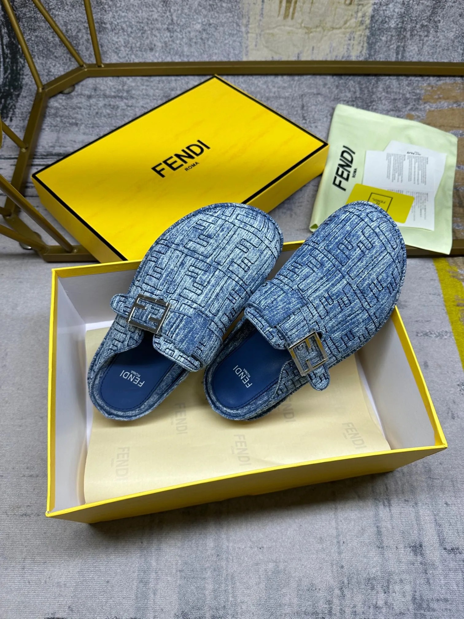 Alternative view of Fendi Feel Mules Blue