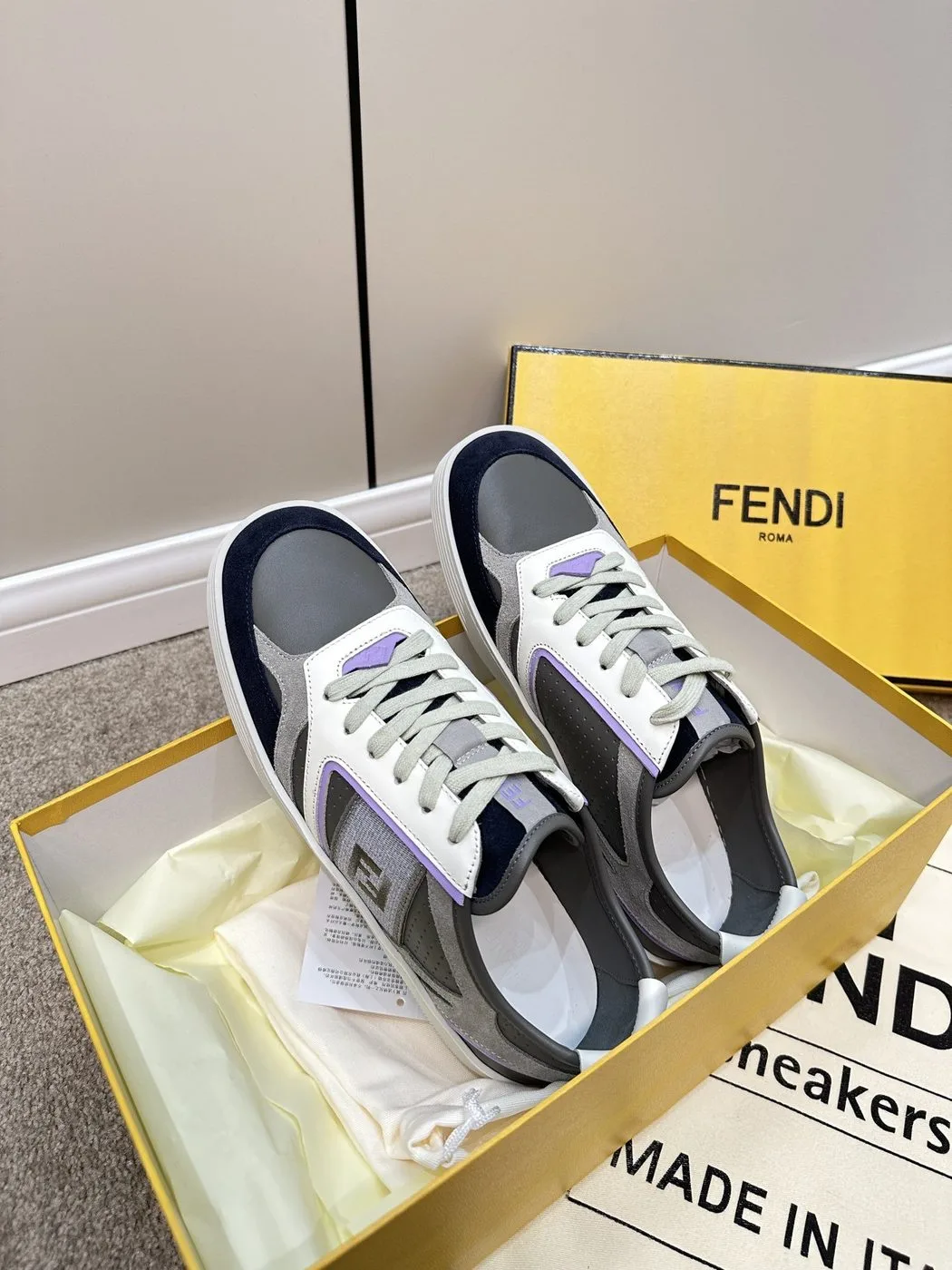 Fendi Lace-Up Sneakers Black - Image 3
