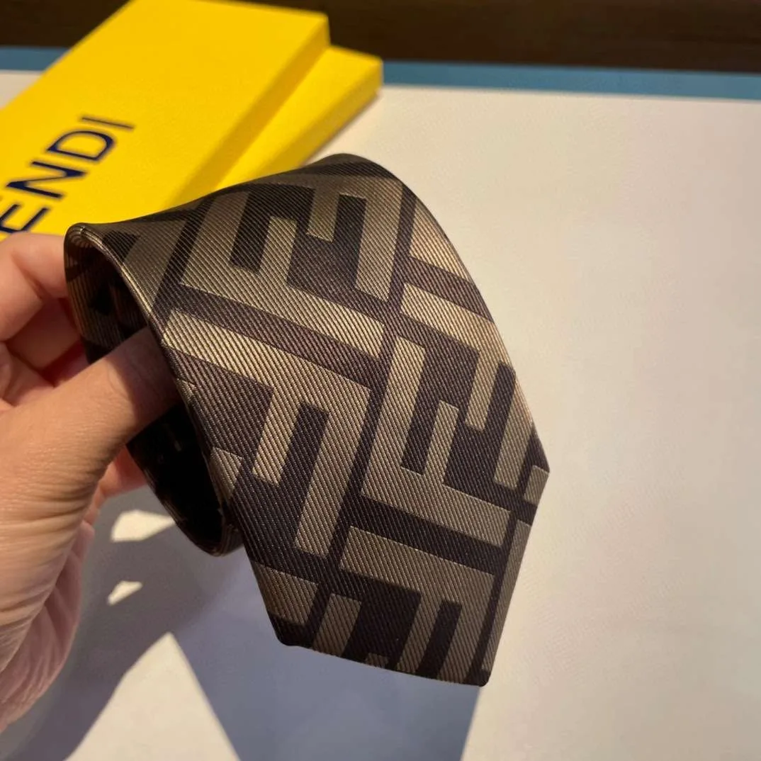 Fendi Tie Silk Necktie Brown FXC023A003F13D6 - Image 4
