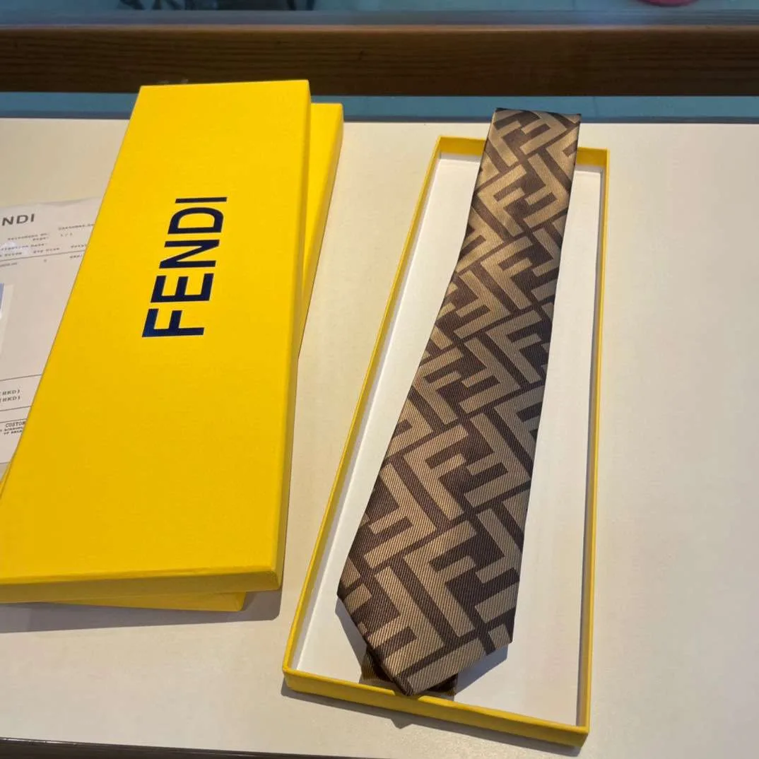 Fendi Tie Silk Necktie Brown FXC023A003F13D6 - Image 7