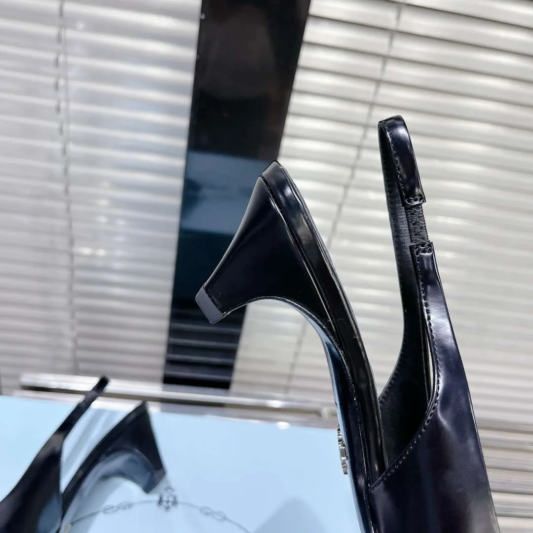 Prada Frill Slingback Pumps Black - Image 5