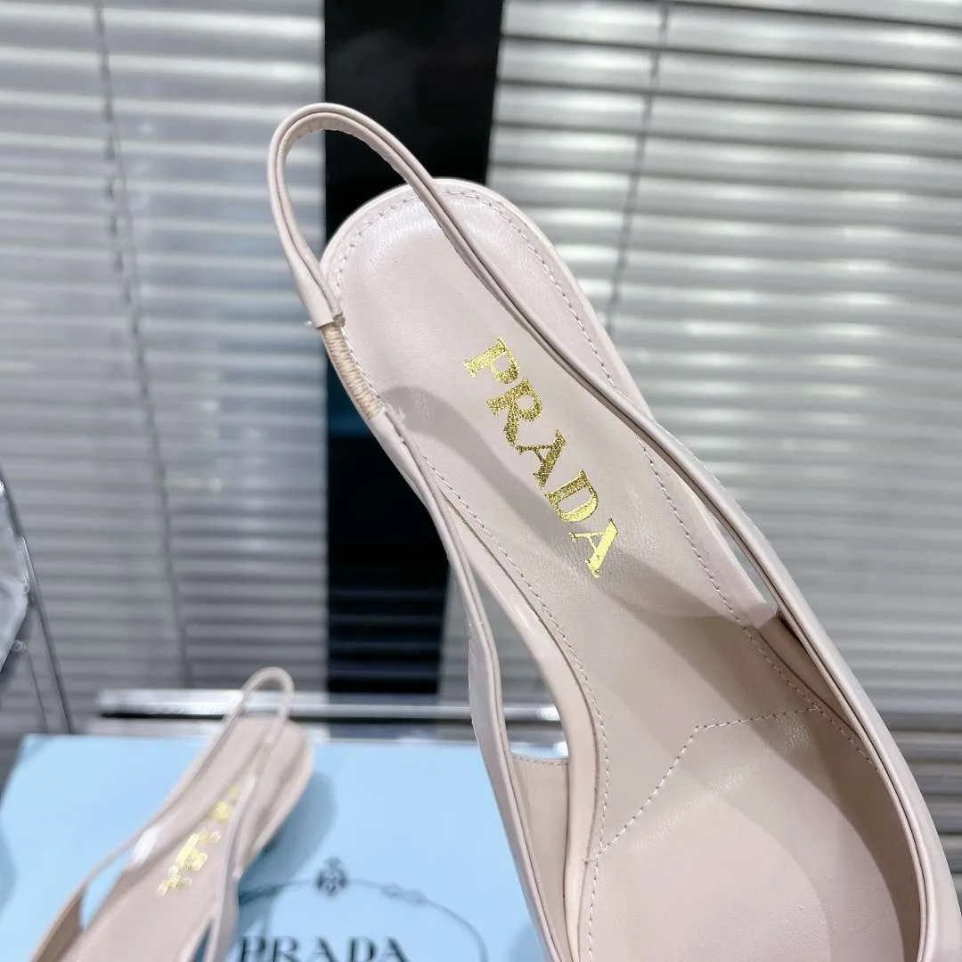 Prada Frill Slingback Pumps Cream - Image 3