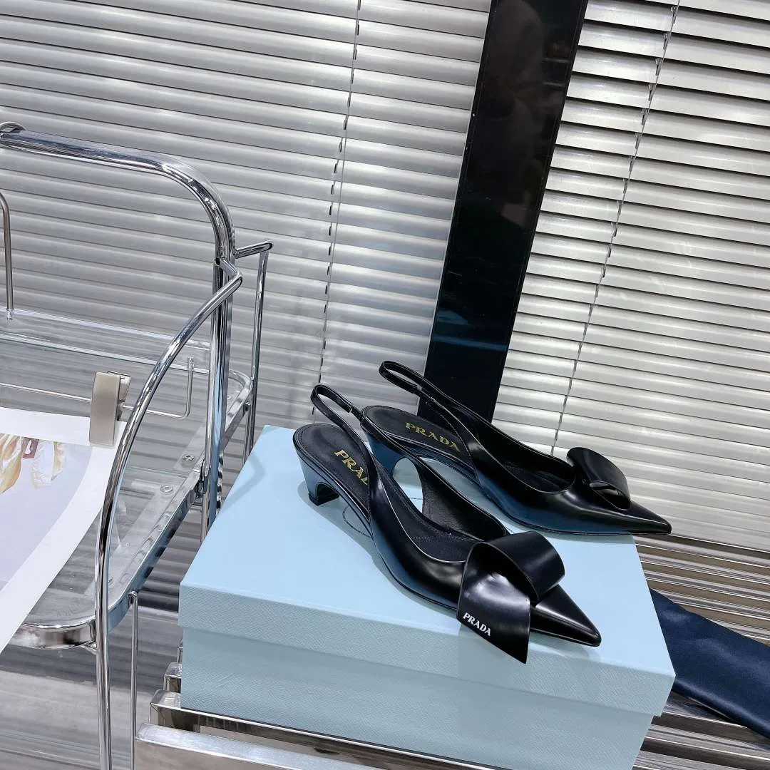 Alternative view of Prada Frill Slingback Pumps Black