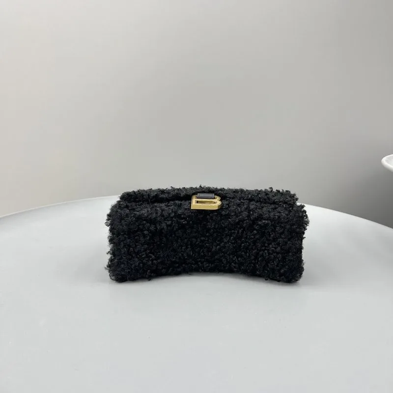 Furry Hourglass Small Handbag Black/Grey/Pink / - Image 4