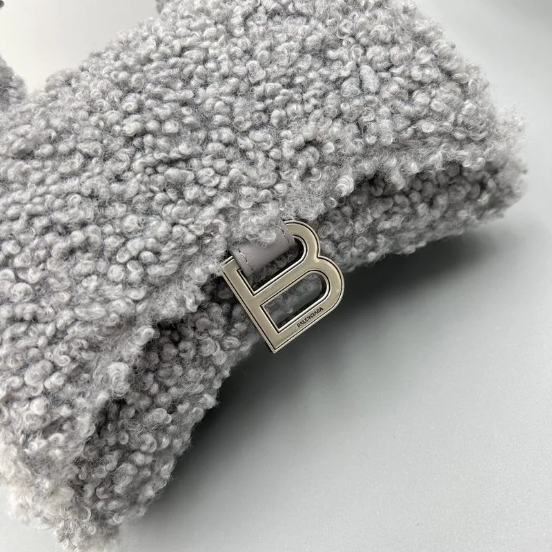 Furry Hourglass Small Handbag Black/Grey/Pink / - Image 14