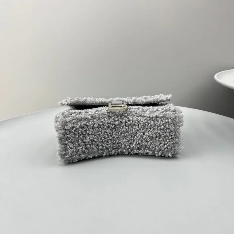 Furry Hourglass Small Handbag Black/Grey/Pink / - Image 15