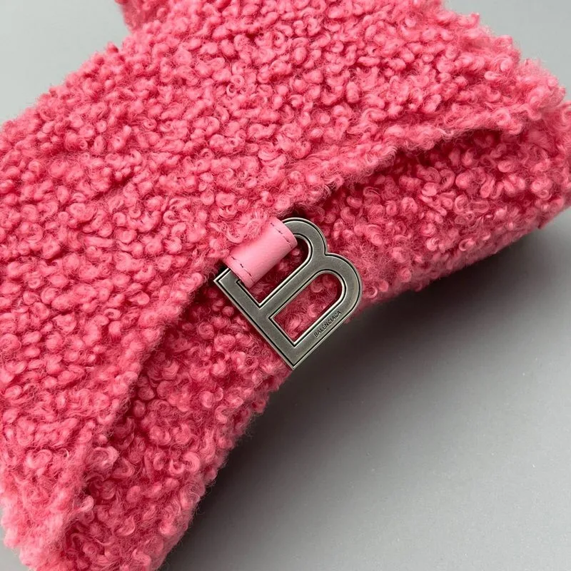Furry Hourglass Small Handbag Black/Grey/Pink / - Image 26