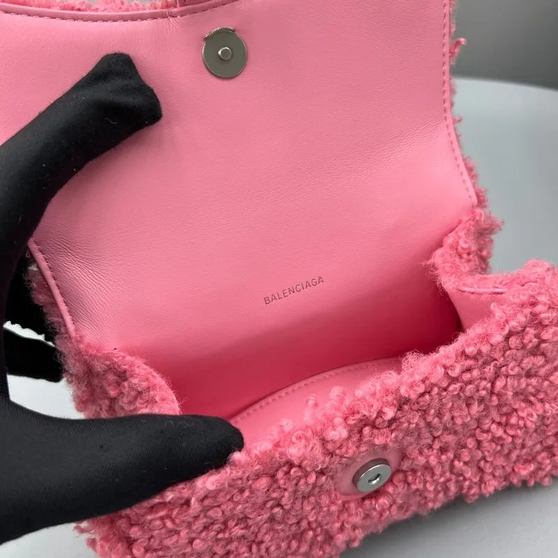 Furry Hourglass Small Handbag Black/Grey/Pink / - Image 24